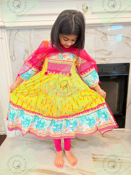 Yellow Girls Ethnic Wear