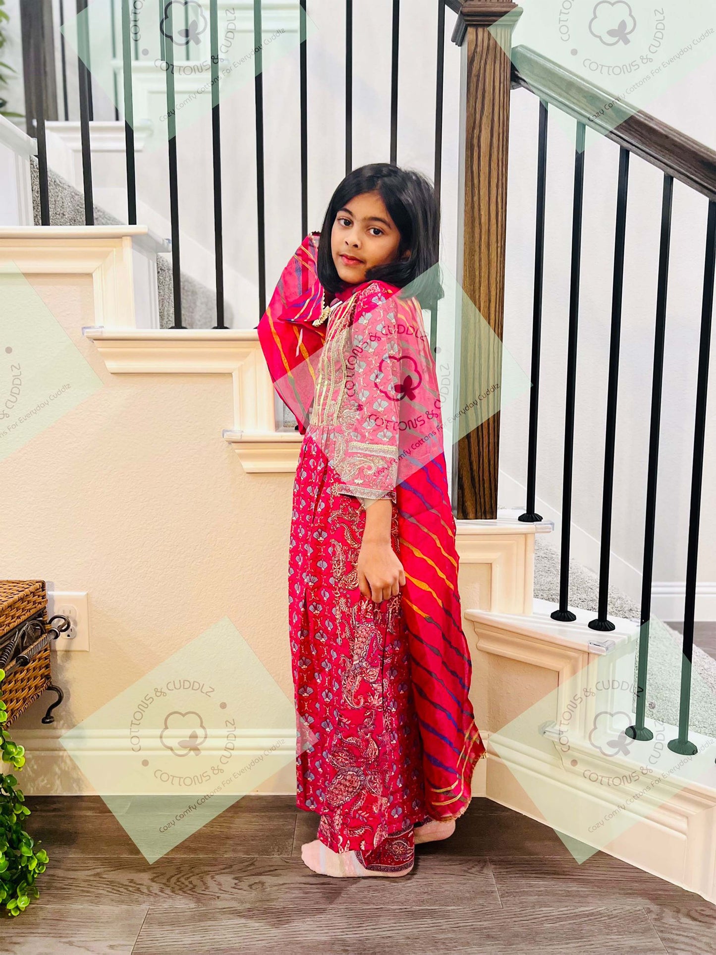 Pink Girls Ethnic Wear