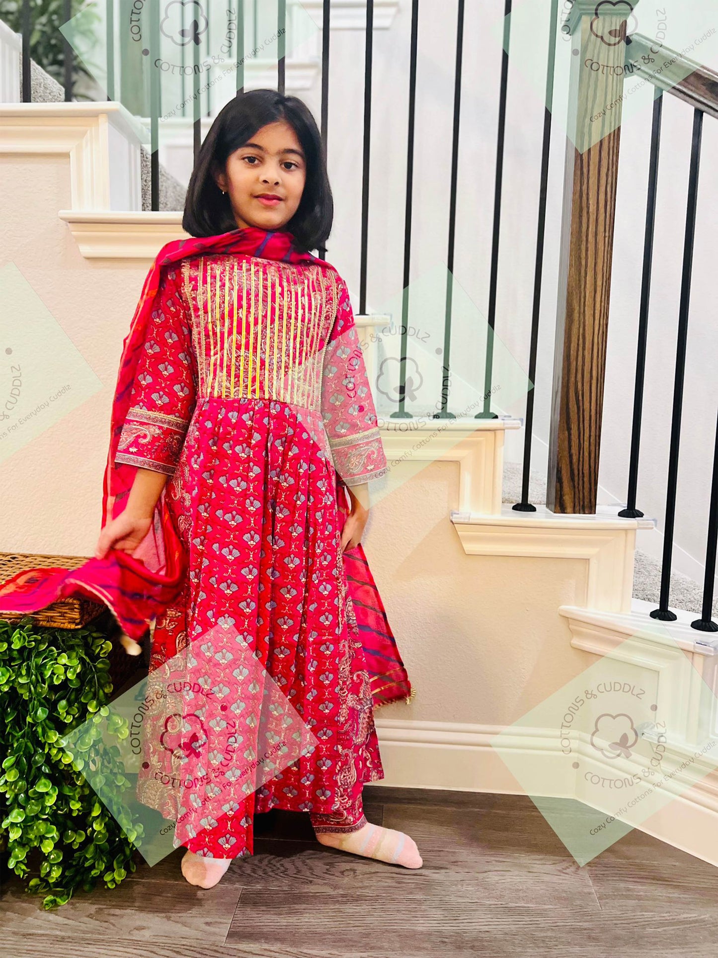 Pink Girls Ethnic Wear