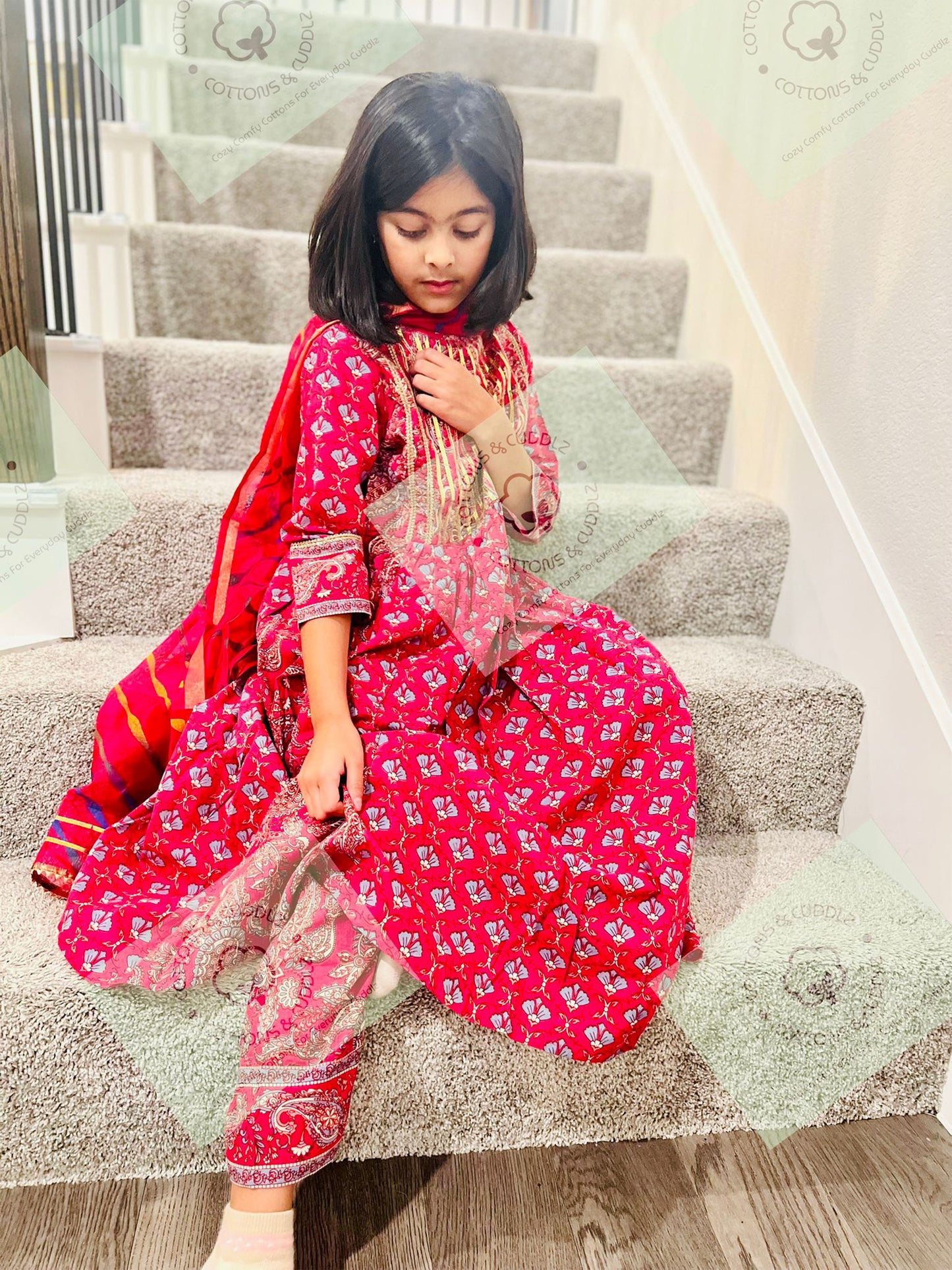 Pink Girls Ethnic Wear